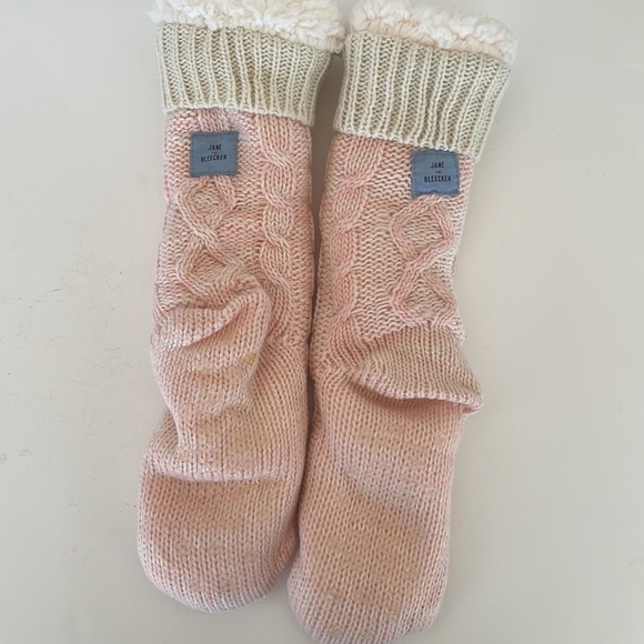 Jane and Bleecker || Cozy Pink Socks with Non-Slip Bottoms - Picture 7 of 8
